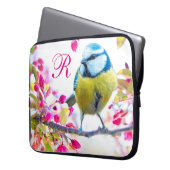 Springtime-Bird-Monogramm Laptopschutzhülle (Vorderseite Links)