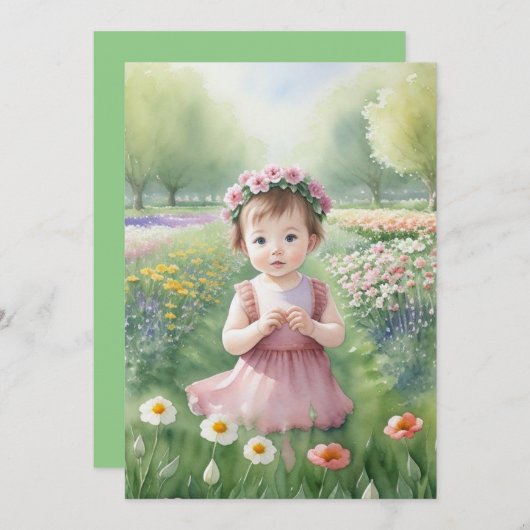 Springtime-Blume Dankeskarte (Vorne/Hinten)