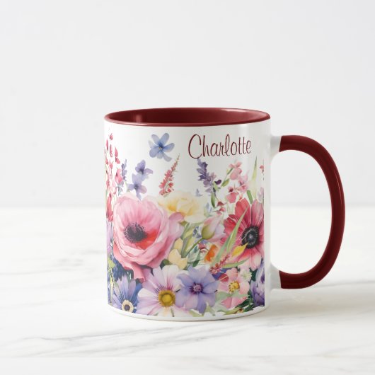 Springtime-Blume fügen dem Namensgeschenk-Kaffee h Tasse (Rechts)