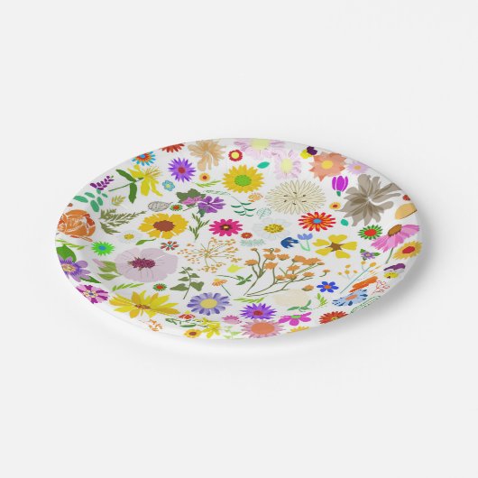 Springtime Blumenharmonie Pappteller (Schrägansicht)