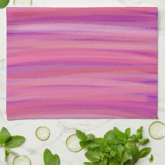 Springtime Blush Abstract Stripes Geschirrtuch (Gefaltet)