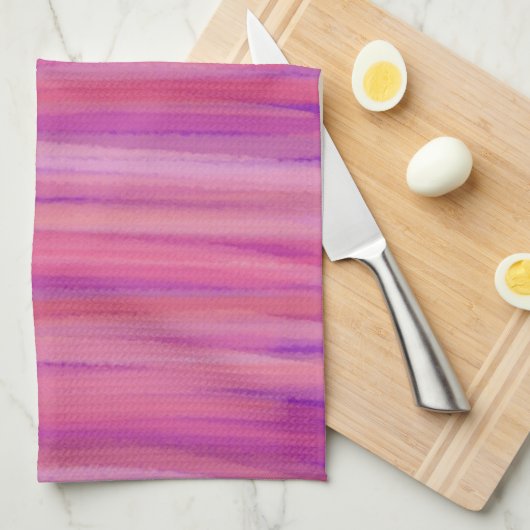 Springtime Blush Abstract Stripes Geschirrtuch (Viertel Falte)