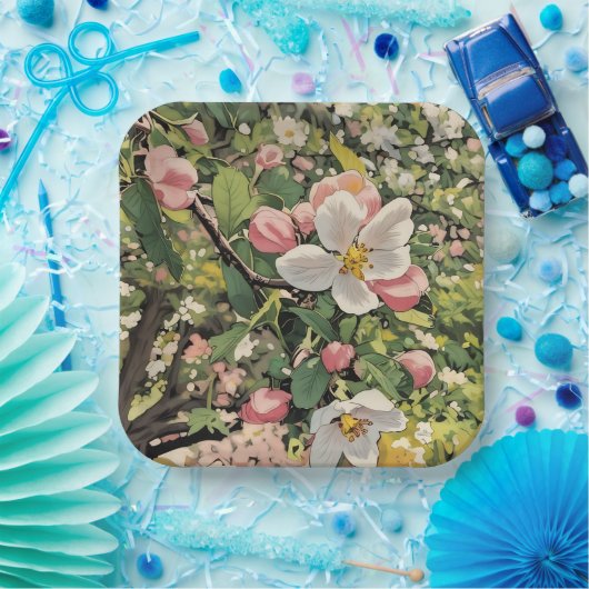 Springtime-Blüten - PapierTeller (Party)