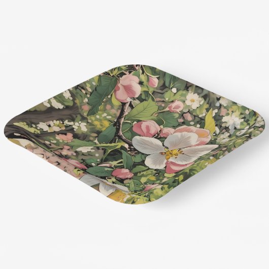 Springtime-Blüten - PapierTeller (Gewinkelt)