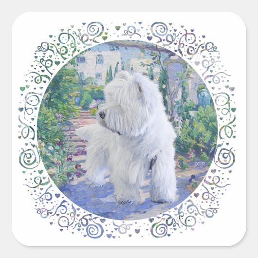 Springtime Bower Quadratischer Aufkleber (Vorderseite)