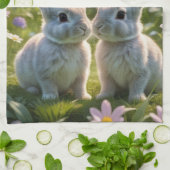 Springtime Bunnies Geschirrtuch (Gefaltet)