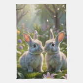 Springtime Bunnies Geschirrtuch (Vertikal)