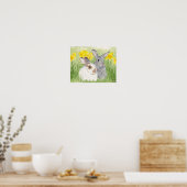 Springtime Bunnies in Blume Poster (Küche)