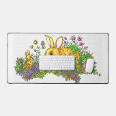 Springtime Bunnies in einem Bereich der Blume Schreibtischunterlage (Tastatur & Maus)