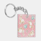 Springtime Bunnies-Muster Schlüsselanhänger (Vorderseite links)