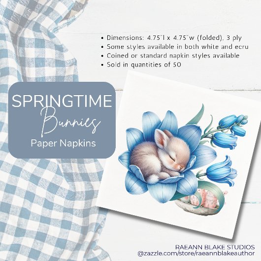 "Springtime Bunnies Paper Napkin" Serviette