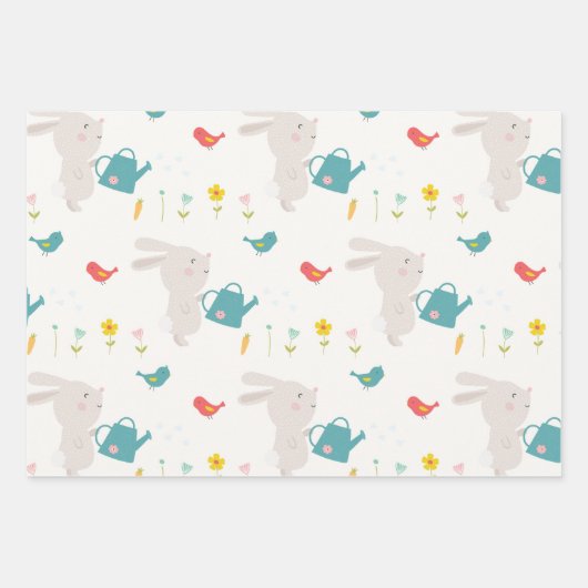 Springtime Bunnies Wrapping Paper Geschenkpapier Set (Vorderseite 2)