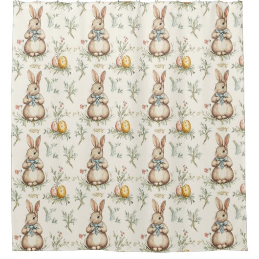 Springtime Bunny Bliss Duschvorhang (Vorderseite)