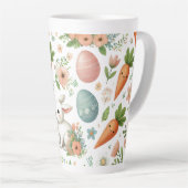 Springtime Bunny Bliss - Ostern Latte Floral Tasse (Rechte Ecke)