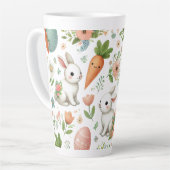 Springtime Bunny Bliss - Ostern Latte Floral Tasse (Linke Ecke)