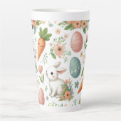 Springtime Bunny Bliss - Ostern Latte Floral Tasse (Vorderseite)