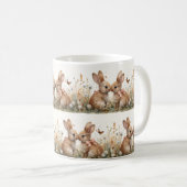 Springtime Bunny Bliss: Whimsical Oaster Kaffeetasse (VorderseiteRechts)