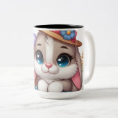Springtime Bunny Bliss Zweifarbige Tasse (VorderseiteRechts)