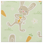 Springtime Bunny Carrots Stoff (Nahaufnahme)