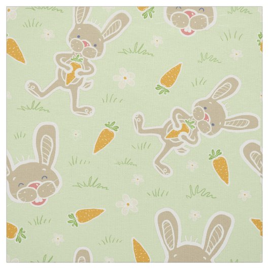 Springtime Bunny Carrots Stoff (Muster)