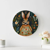 Springtime Bunny Clock Große Wanduhr