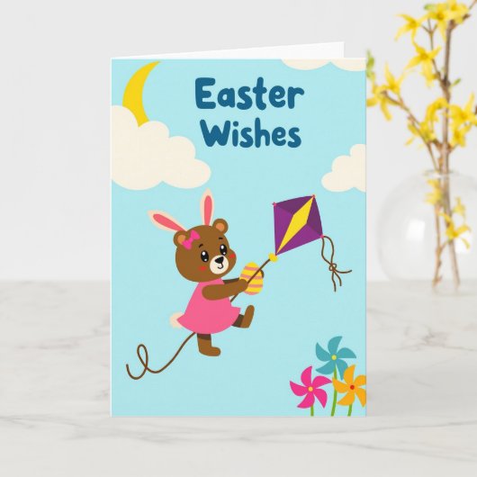 Springtime Bunny Easter Card Karte (Gelbe Blume)