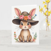 Springtime Bunny Friend Card Karte (Gelbe Blume)