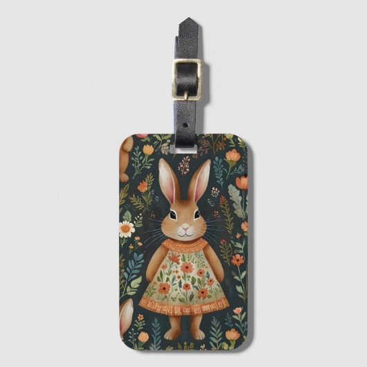 Springtime Bunny Magic Gepäckmarke Gepäckanhänger (Vorderseite Vertikal)