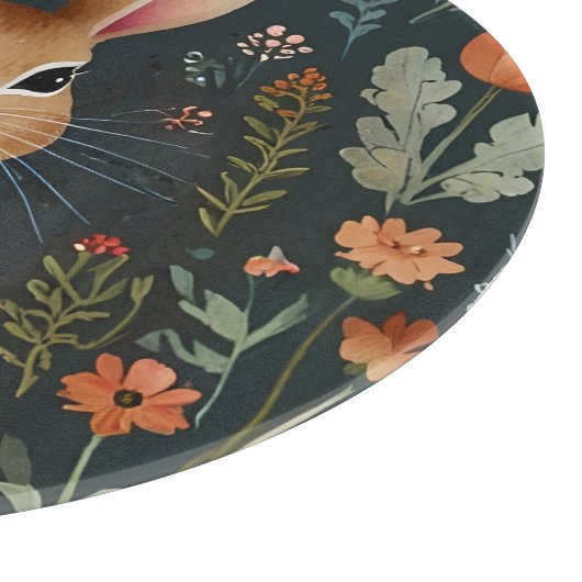 Springtime Bunny Magic Glass Cutting Board Schneidebrett (Ecke)