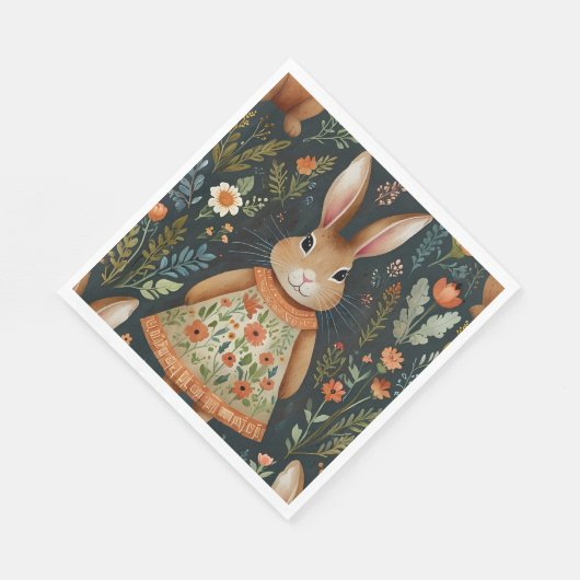 Springtime Bunny Magic Patch Papier Napkin Serviette (Ecke)