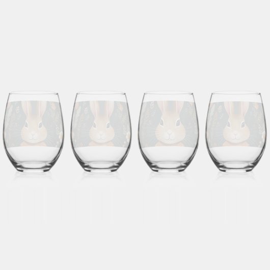 Springtime Bunny Magic Trinkbehälter Set Weinglas Ohne Stiel (Hinten)