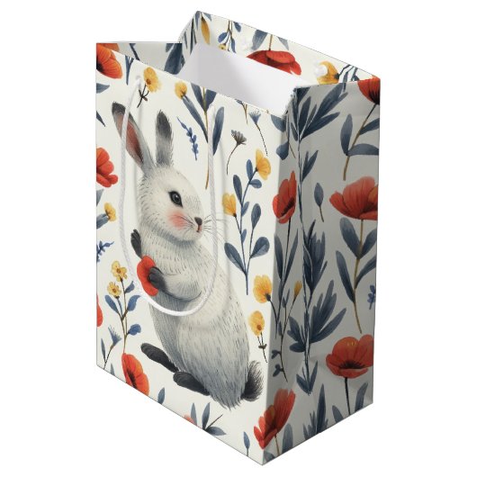 Springtime Bunny Mittlere Geschenktüte (Rückseite Schrägansicht)