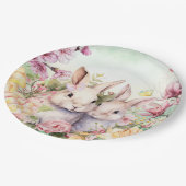 Springtime Bunny Tellers Pappteller (Schrägansicht)