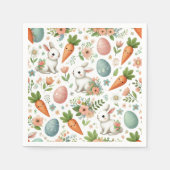 Springtime Bunny und Carrot Napkins Serviette (Vorderseite)