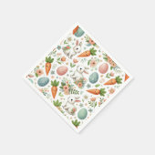 Springtime Bunny und Carrot Napkins Serviette (Ecke)