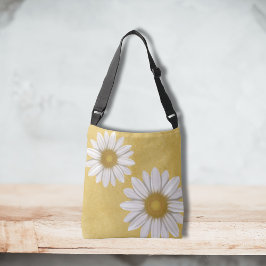 Springtime Butter Yellow Daisy Hand Gezeichnet Tragetaschen Mit Langen Trägern