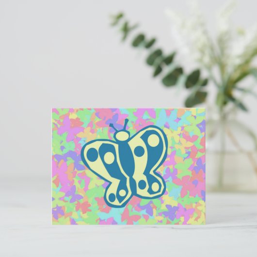 Springtime Butterfliegen Postkarte (Stehend Vorderseite)