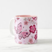 Springtime-Butterfly-Tasse Zweifarbige Tasse (Vorderseite Links)
