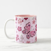 Springtime-Butterfly-Tasse Zweifarbige Tasse (Links)