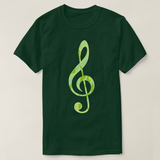 SpringTime-Camouflage-Muster Treble Clef T-Shirt (Design vorne)