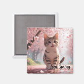 Springtime Cat Magnet (Vorderseite/Rückseite)