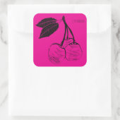 Springtime Cherry Tree Woodcut Quadratischer Aufkleber (Tasche)