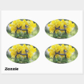Springtime chickadeoval Aufkleber (Blatt)