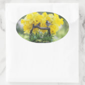 Springtime chickadeoval Aufkleber (Tasche)