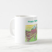 Springtime coffee mug with baby and mother bird kaffeetasse (Vorderseite Links)