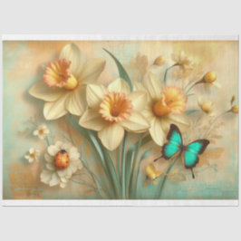 Springtime Daffodils Schmetterlinge Ladybug Decoup Seidenpapier