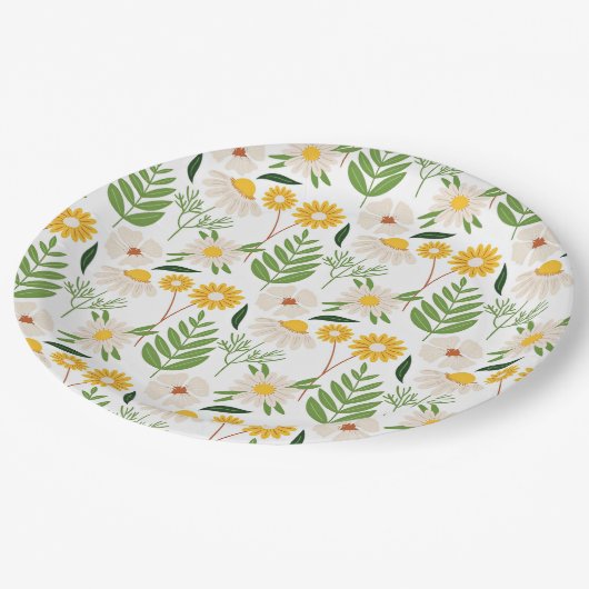 Springtime Daisies Pappteller (Schrägansicht)