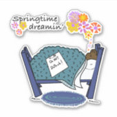 Springtime Dreaming Groundhog Aufkleber (Vorderseite)