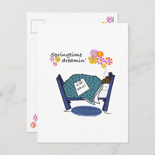 Springtime Dreaming Groundhog Feiertagspostkarte (Vorne/Hinten)