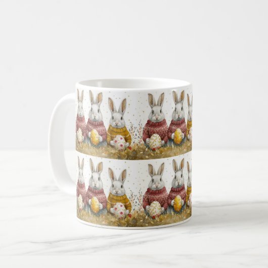 Springtime Egg Bouquet: farbenfrohe Feier Kaffeetasse (Vorderseite Links)